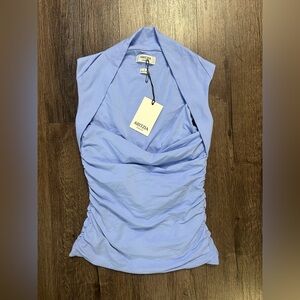 Aritzia Contour Flourish Dayflower Blue Top NWT